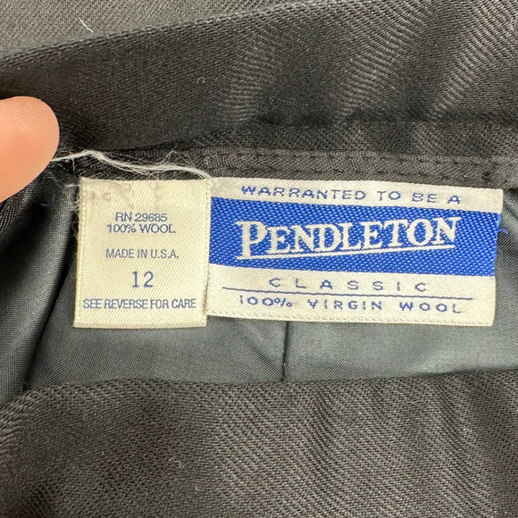Vintage Pendleton skirt women's size 12 black midi fully lined zipper back wool - Picture 7 of 7